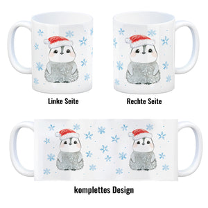 Pinguin mit Weihnachtsmütze Kaffeebecher