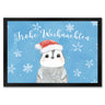 Pinguin mit Weihnachtsmütze Fußmatte in 35x50 cm und Spruch Frohe Weihnachten