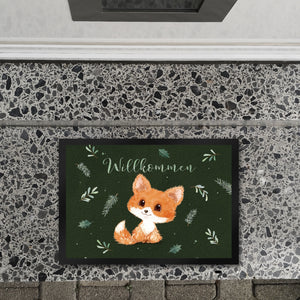 Baby Fuchs Fußmatte in 35x50 cm mit Spruch Willkommen