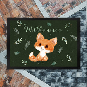 Baby Fuchs Fußmatte in 35x50 cm mit Spruch Willkommen