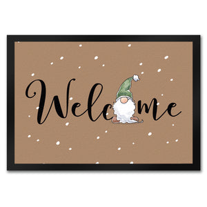 Welcome Fußmatte in 35x50 cm mit bärtigem Wichtel