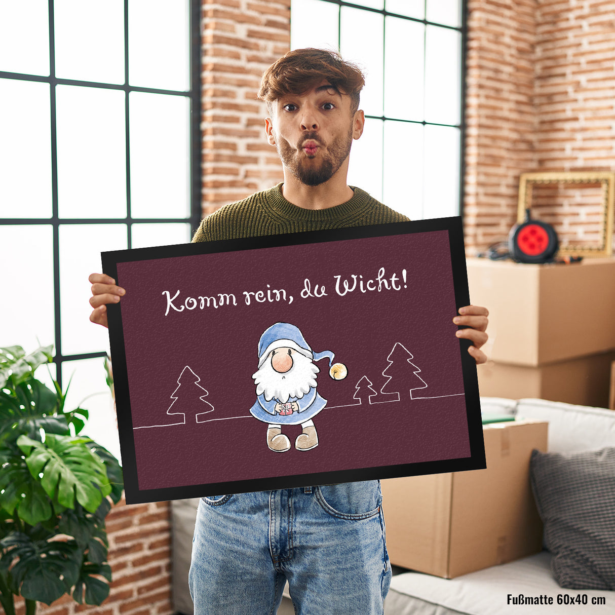 Komm rein du Wicht Fußmatte in 35x50 cm mit Spruch