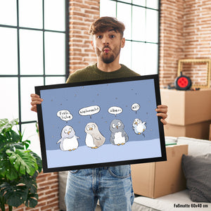 Pinguin Familie Fußmatte in 35x50 cm mit Spruch Fröhliche Weihnacht überall