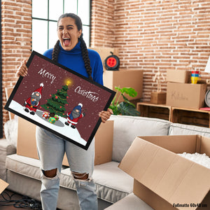 Wichtel Fußmatte in 35x50 cm mit Spruch Merry Christmas