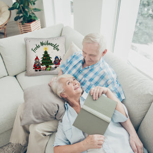 Weihnachtswichtel Kissen mit Spruch Frohe Weihnachten