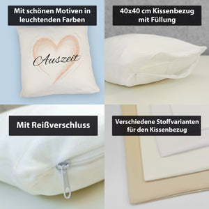Auszeit Kissen mit Herz für Eltern zum Geburtstag
