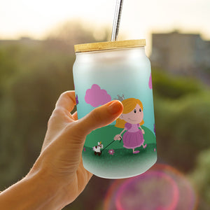 Kleine Prinzessin Trinkglas mit Bambusdeckel
