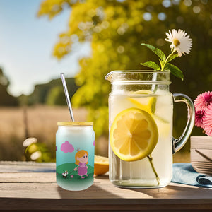 Kleine Prinzessin Trinkglas mit Bambusdeckel