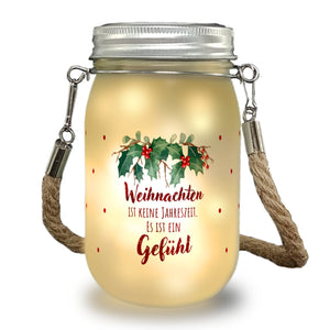 Weihnachten ist ein Gefühl Solarlicht mit Spruch