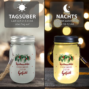 Weihnachten ist ein Gefühl Solarlicht mit Spruch
