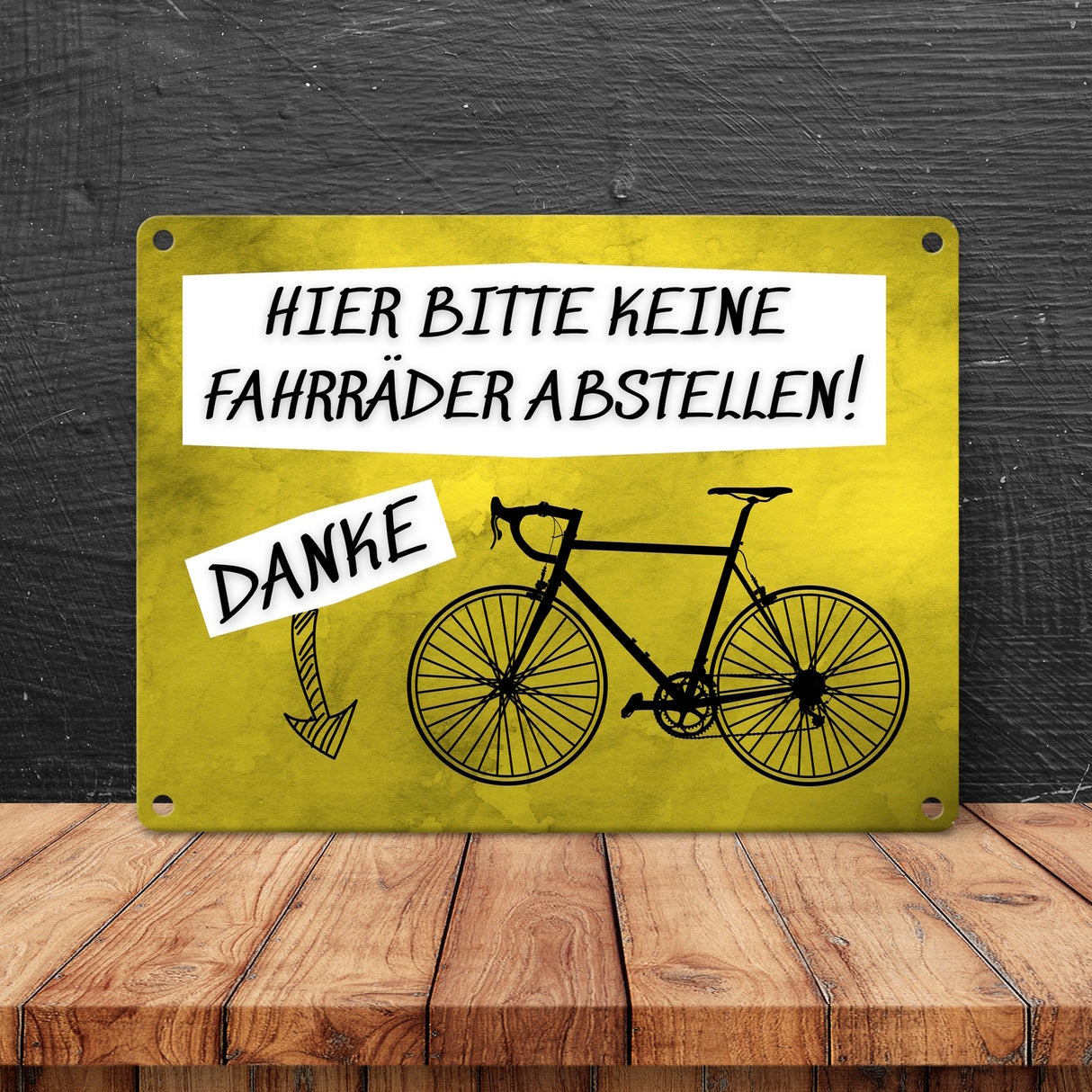 Hinweisschild Metallschild in 15x20 cm mit Spruch Hier keine Fahrräder abstellen