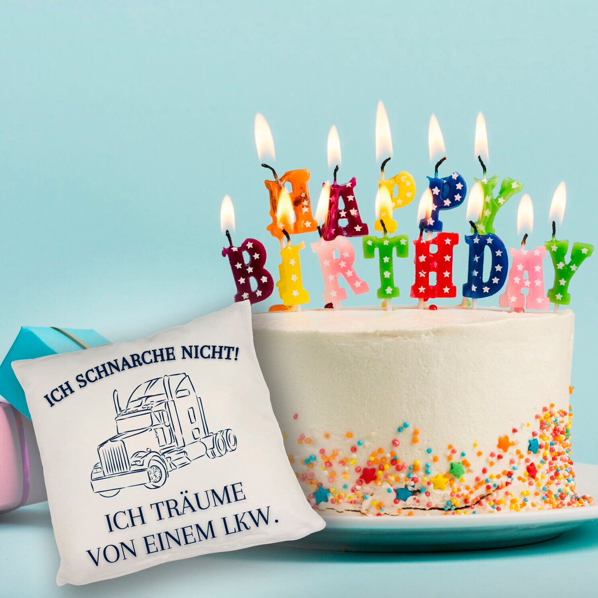 LKW Kissen mit Spruch Ich schnarche nicht