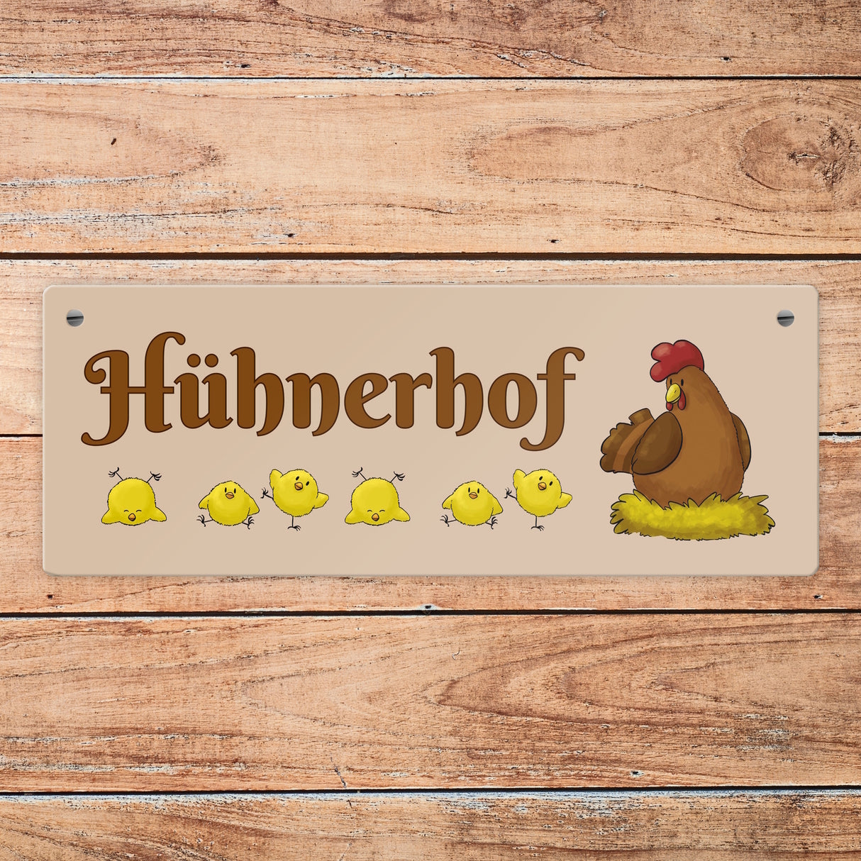 Hühnerhof Metallschild mit Spruch