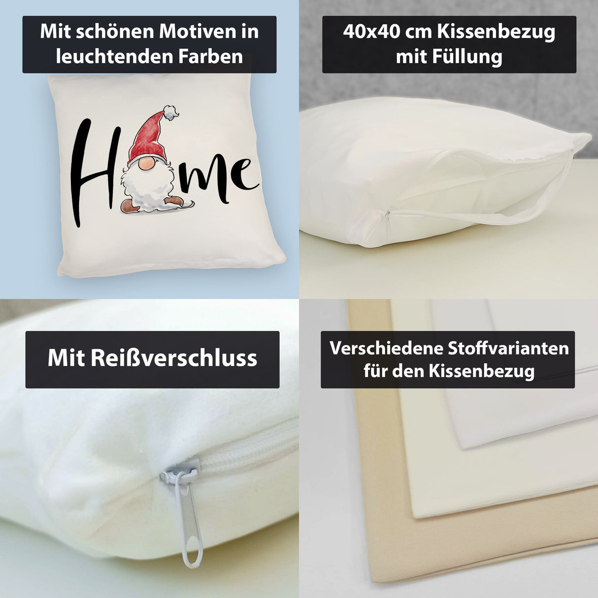 Home Kissen mit bärtigem Wichtel
