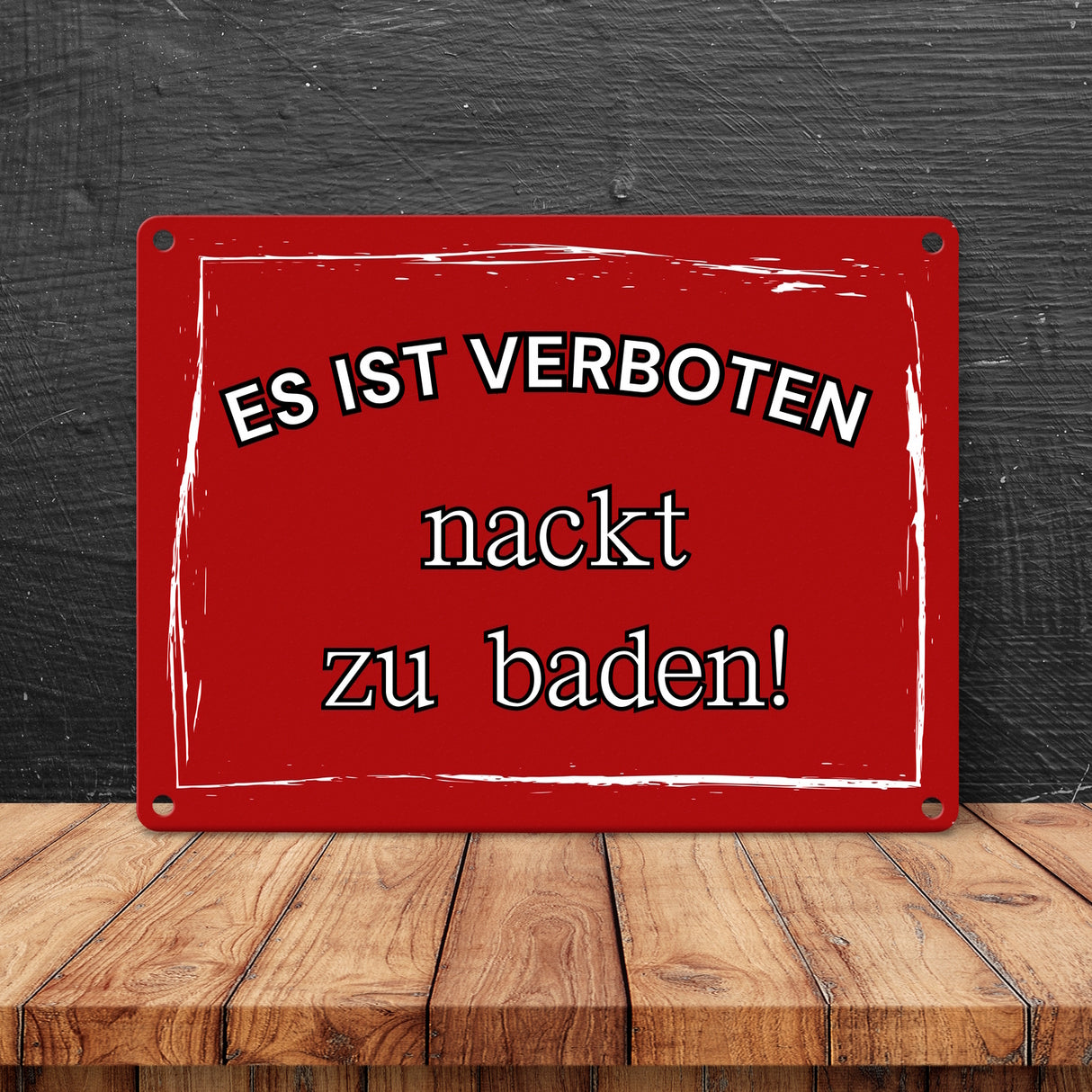 Es ist verboten nackt zu baden Metallschild in 15x20 cm