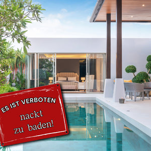 Es ist verboten nackt zu baden Metallschild in 15x20 cm