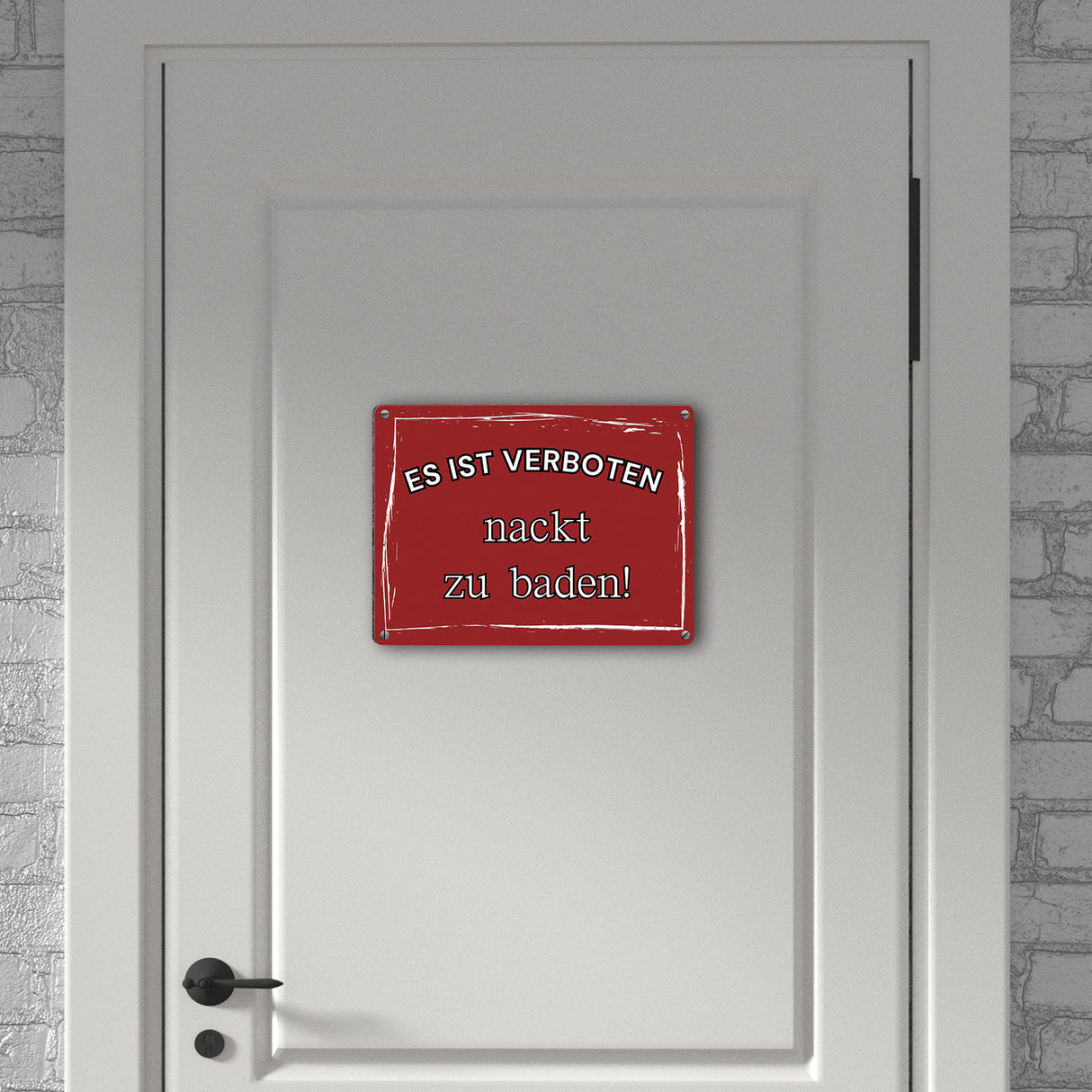 Es ist verboten nackt zu baden Metallschild in 15x20 cm