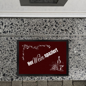 Wein Fußmatte in 35x50 cm mit Spruch Herweinspaziert