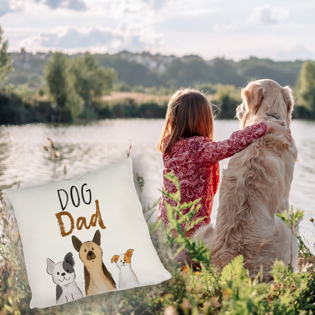 Dog Dad Kissen mit Spruch