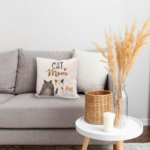 Cat Mom Kissen mit Spruch