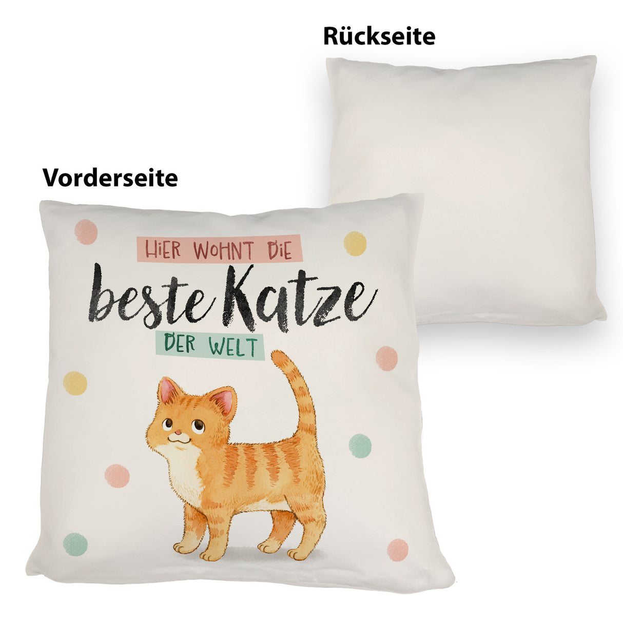 Beste Katze der Welt Kissen mit oranger Katze Katze und Spruch