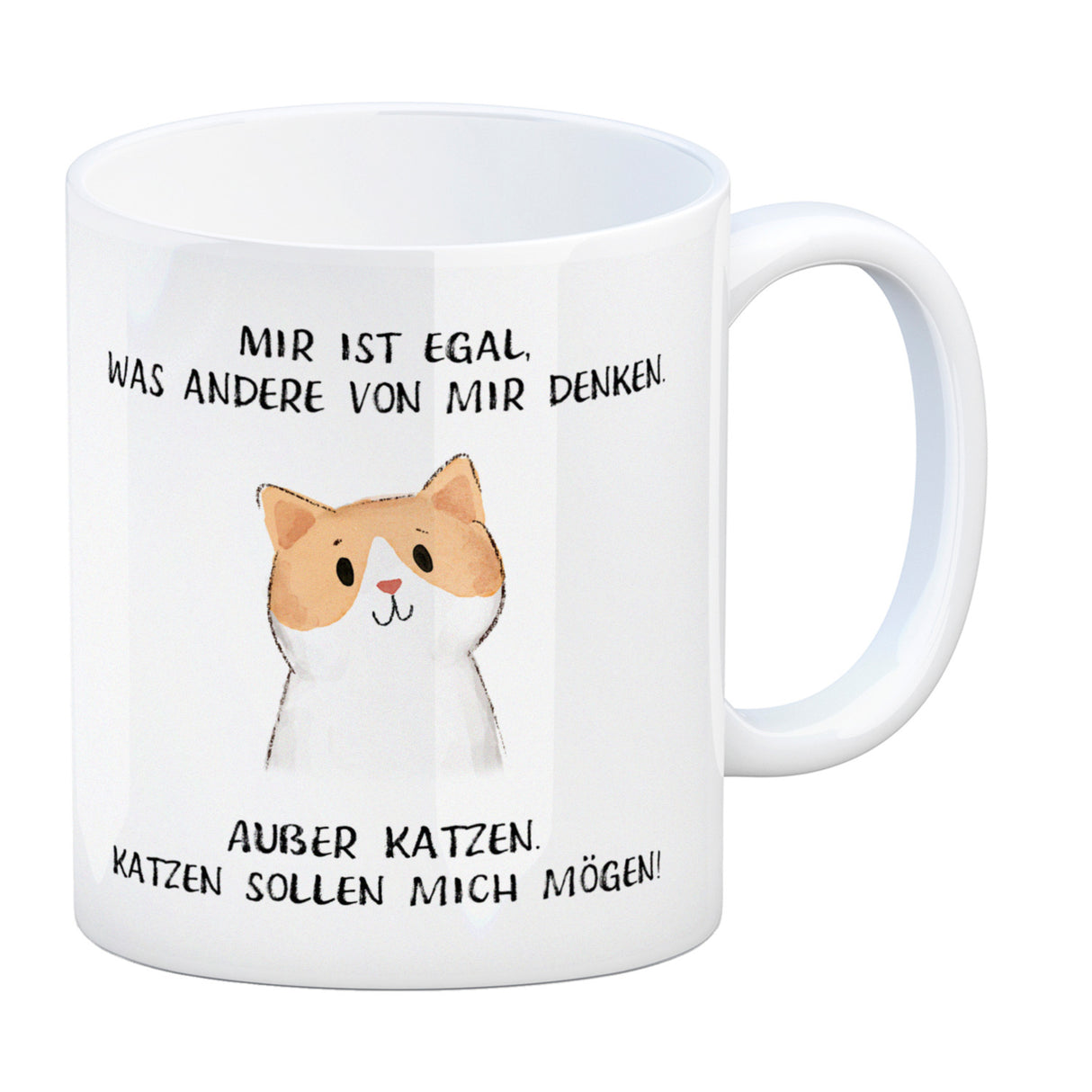 Ist mir egal was Andere denken Kaffeebecher mit Spruch Außer Katzen