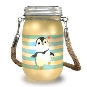 Pinguin Solarlicht im Aquarell-Stil