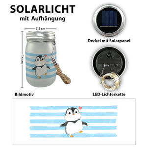 Pinguin Solarlicht im Aquarell-Stil