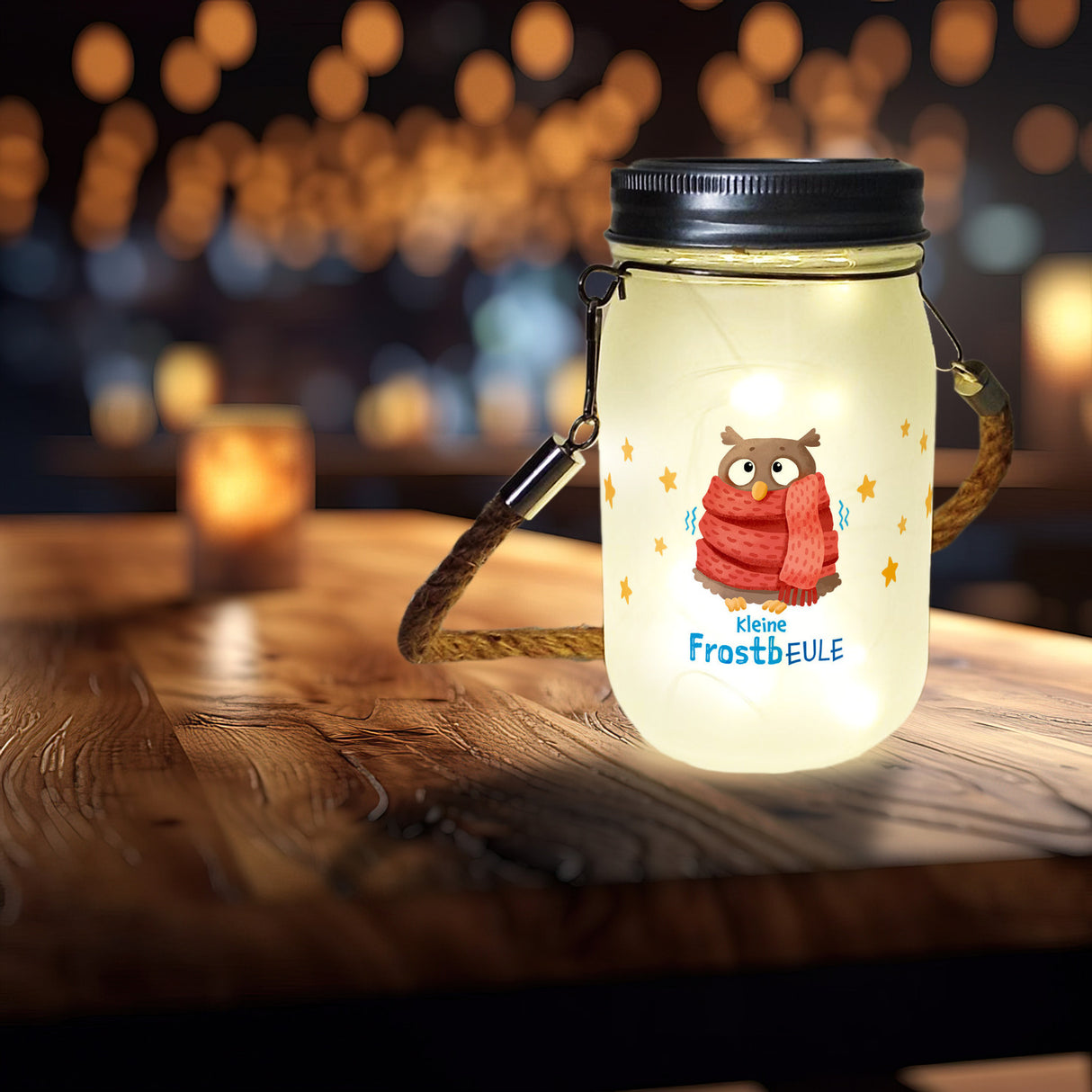 Kleine Frostbeule Solarlicht mit niedlicher Eule