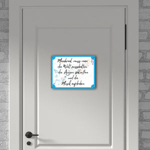 Musik an - Welt aus Metallschild in 15x20 cm mit Spruch