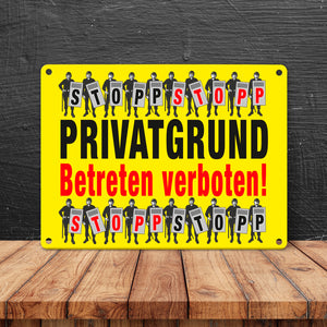 Privatgrund Metallschild in 15x20 cm mit Spruch Betreten verboten