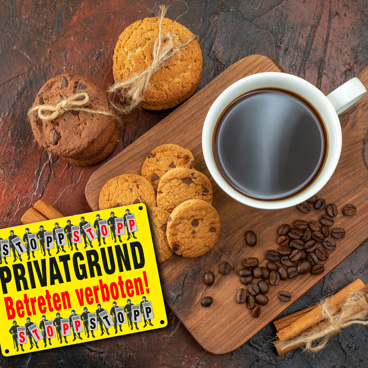 Privatgrund Metallschild in 15x20 cm mit Spruch Betreten verboten