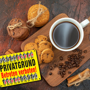 Privatgrund Metallschild in 15x20 cm mit Spruch Betreten verboten