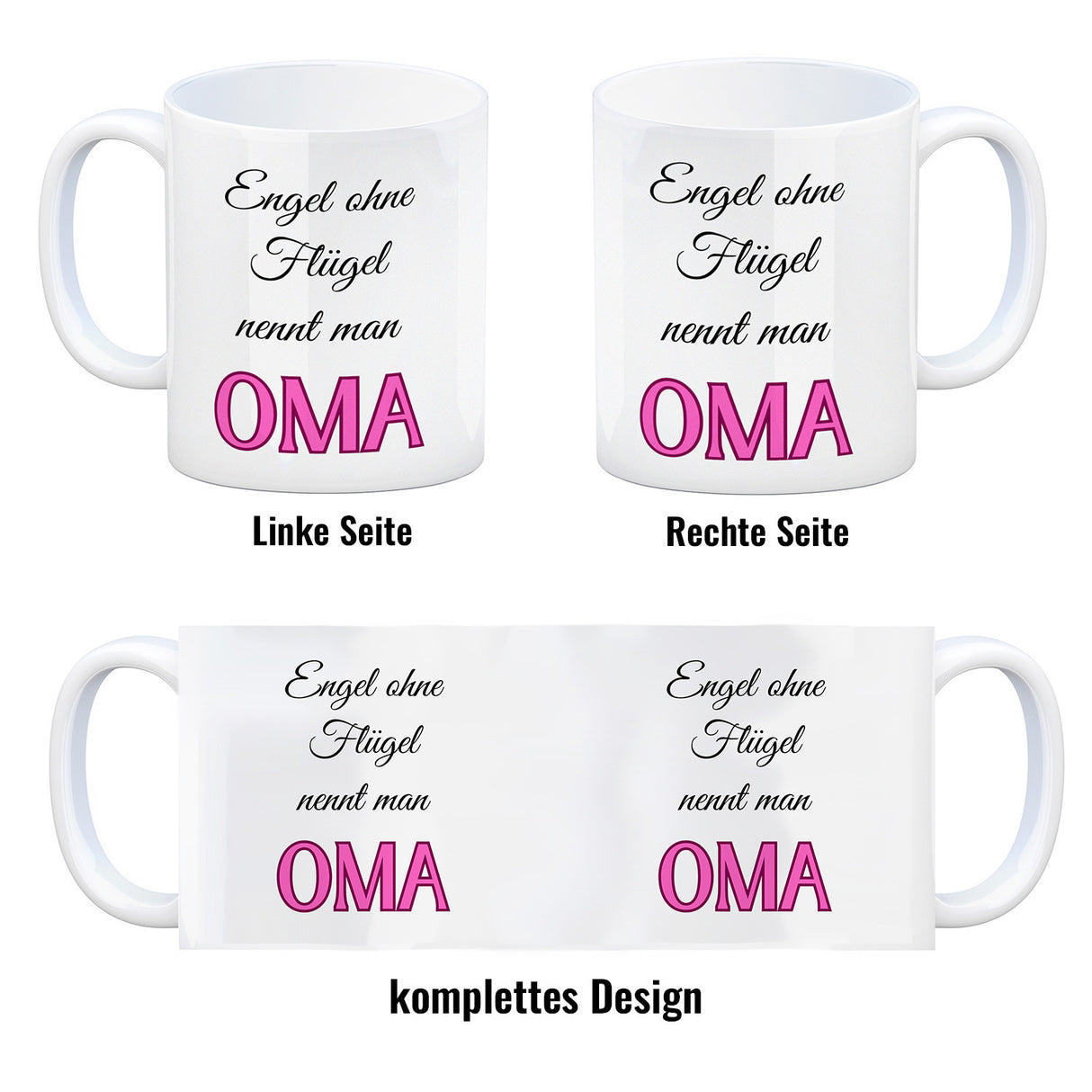Oma Kaffeebecher mit Spruch Engel ohne Flügel nennt man Oma