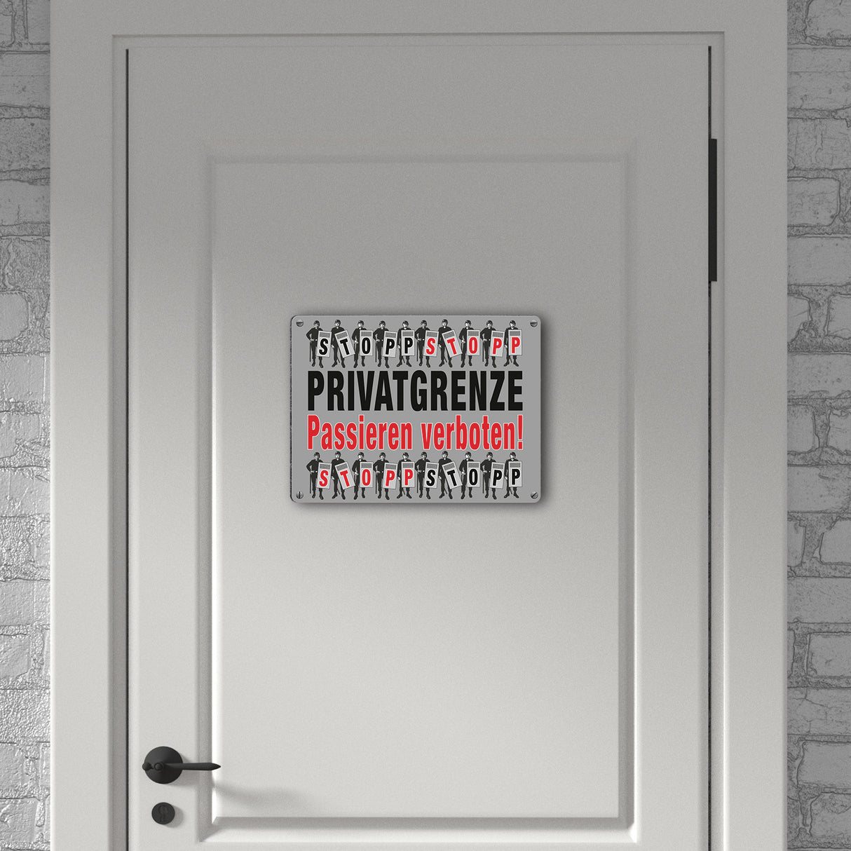 Privatgrenze Metallschild in 15x20 cm mit Spruch Passieren verboten