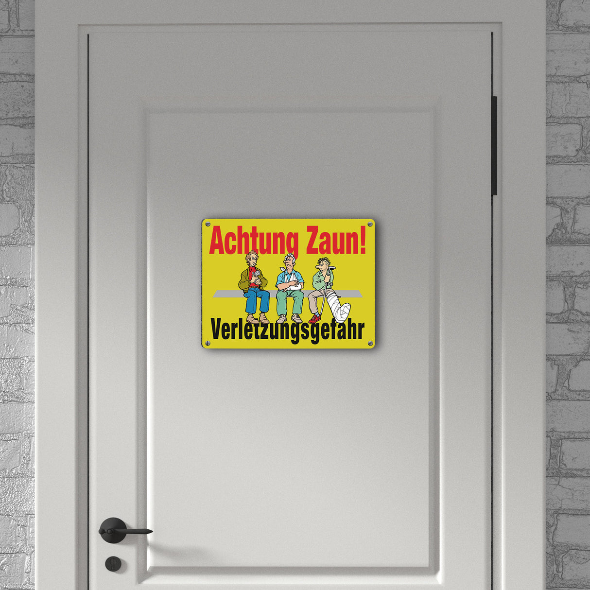 Achtung Zaun Metallschild in 15x20 cm mit Spruch Verletzungsgefahr