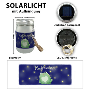 Frosch Solarlicht mit Spruch Lichtmomente