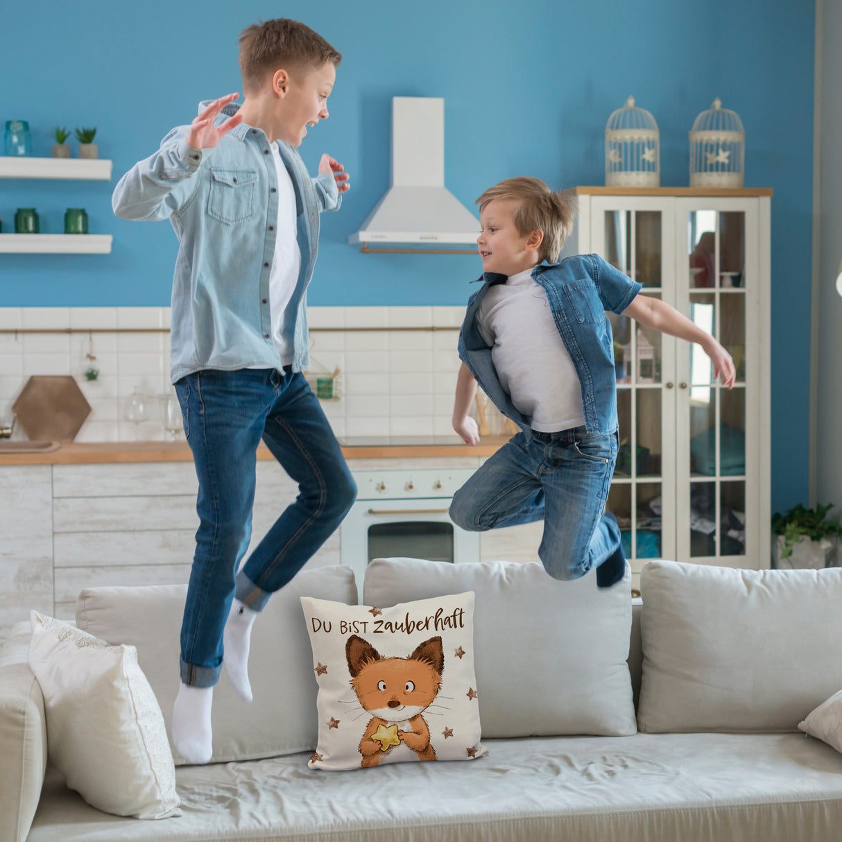 Fuchs Kissen mit Spruch Du bist zauberhaft