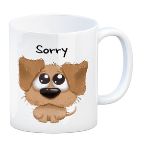 Hund Kaffeebecher mit Spruch Sorry