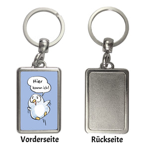 Baby Pinguin Schlüsselanhänger mit Spruch Hier komm ich