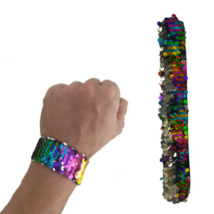 Pailletten Schnapparmband in bunt