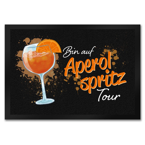 Cocktail Fußmatte in 35x50 cm mit Spruch Bin auf Aperol Spritz Tour