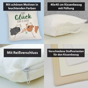 Kuh-Paar Kissen mit Spruch Zum Glück gibt es dich