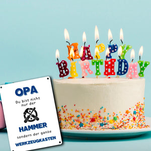 Opa Metallschild in 15x20 cm mit Spruch Du bist nicht nur der Hammer