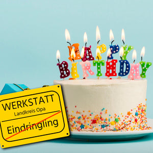 Opa Werkstatt Metallschild in 15x20 cm mit Spruch Landkreis Opa