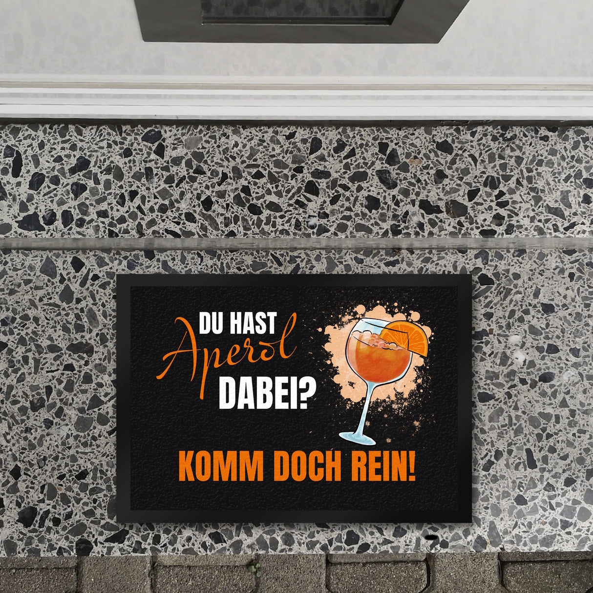 Cocktail Fußmatte in 35x50 cm mit Spruch Du hast Aperol dabei? Komm doch rein