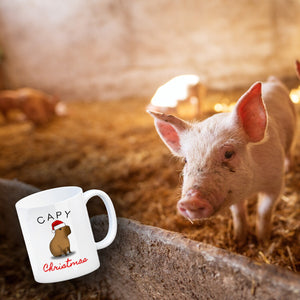 Weihnachts-Capybara Kaffeebecher mit Spruch Capy Christmas