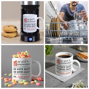18. Geburtstag Kaffeebecher mit Spruch Ich kann alles - ähm Mama?