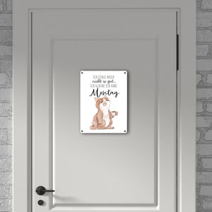 Katze Metallschild in 15x20 cm mit Spruch Montags fühle ich mich schlecht