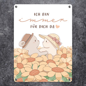 Bären Metallschild in 15x20 cm mit Spruch Ich bin immer für dich da